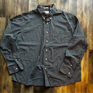 Dockers Blue Orange Classic Fit Long Sleeve Button Down Shirt